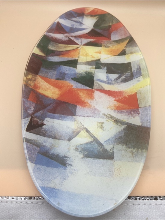 Guggenheim Other - Robert Delaunay oval console bowl."Windows Open Simultaneously"